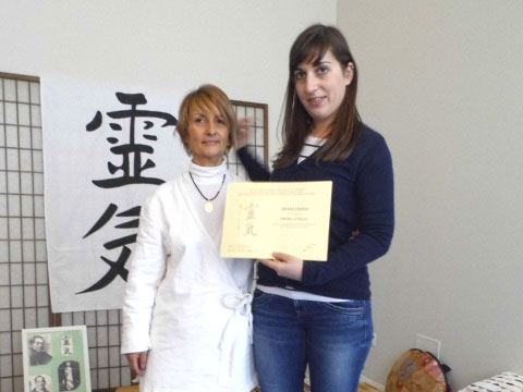 Attestato Seminario Spazio Reiki Attestato reiki allieva al seminario Spazio Reiki